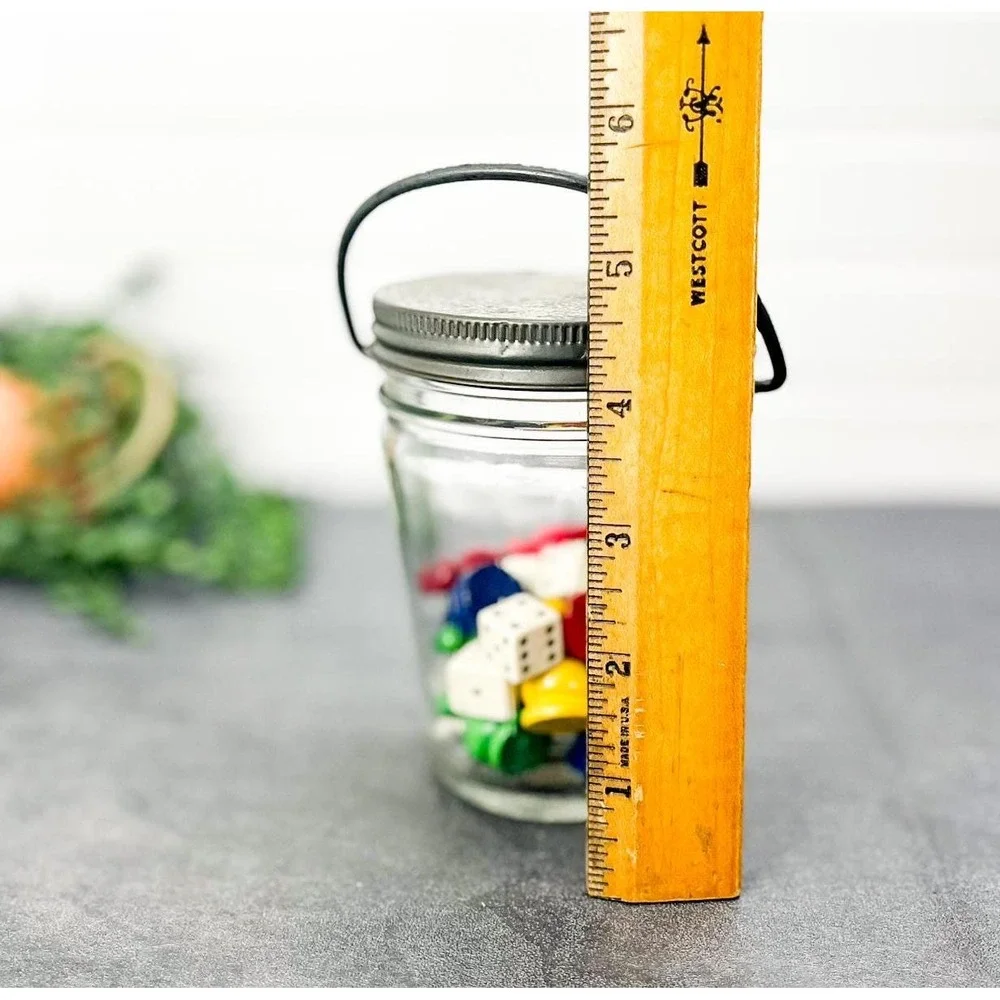 Vintage‎ Board Game Pieces in Mason Jar: Trinket Shelf Decor